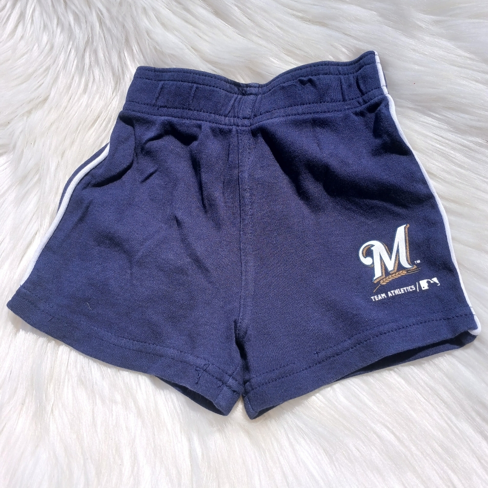 Milwaukee Brewers Shorts Baby Boy size 6-9 months Navy Dark Blue MLB baseball